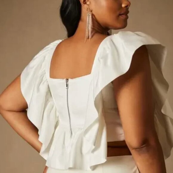 eloquii bridal ruffle top- nwt - Picture 6 of 6